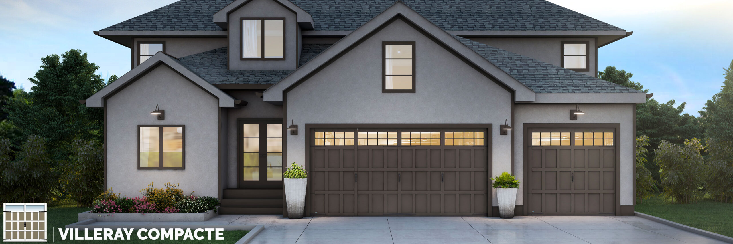 Portes de garage : Collection Seigneurie | Villeray compacte (R-16)